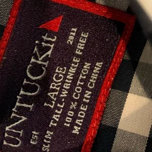 UNTUCKit Mens Shirt Slim Tall Large Blue/White